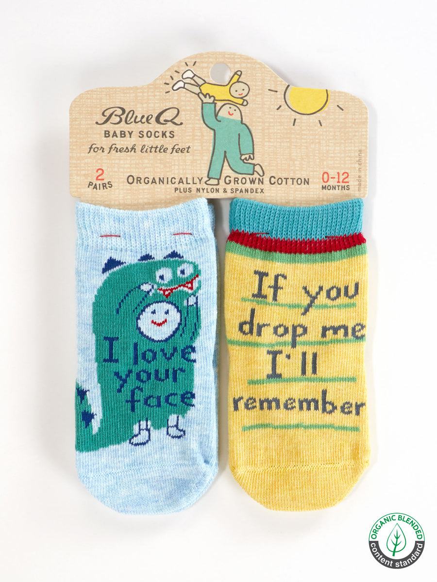 I Love Your Face/ If You Drop Me I'll Remember Baby Socks – Blue Q