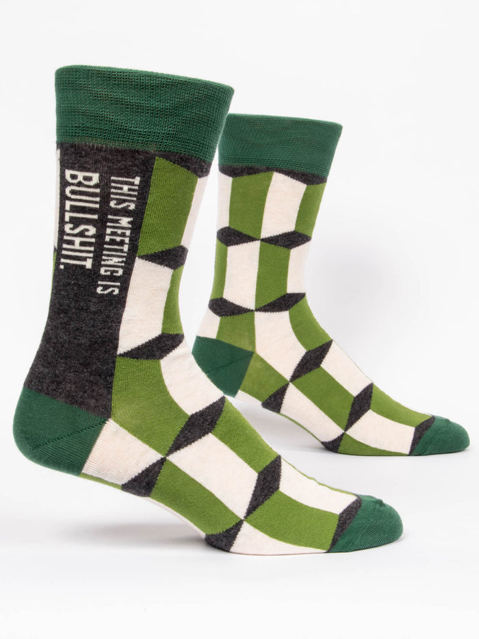 blue q This Meeting Is Bullshit M-Crew Socks