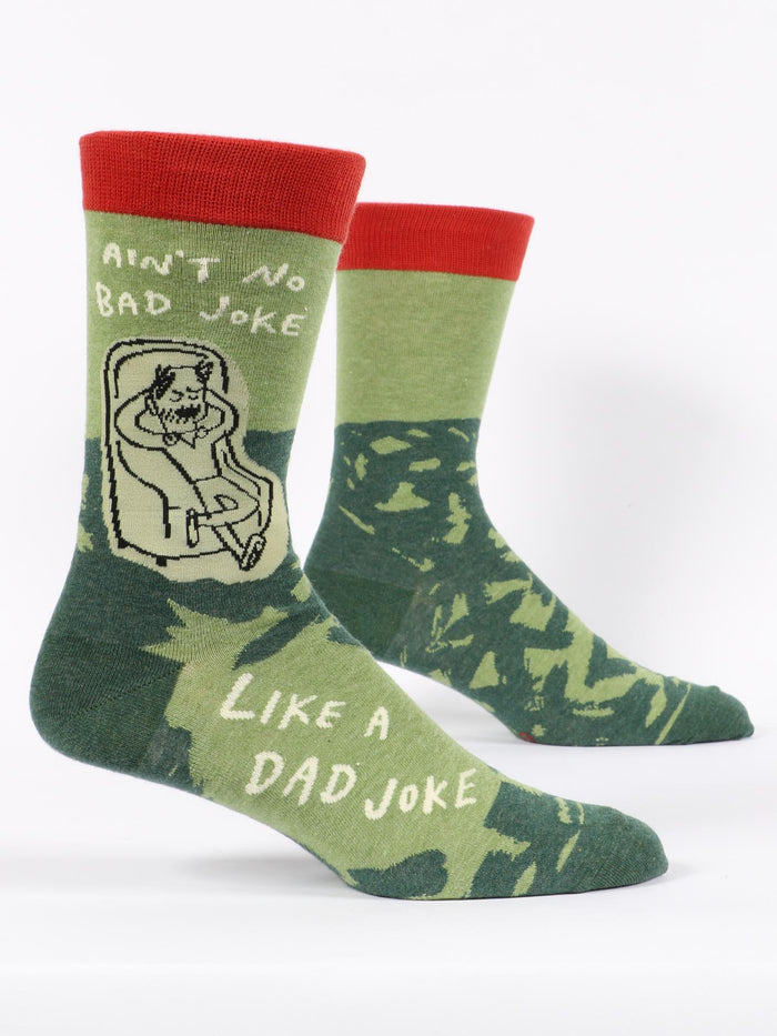 blue q Ain't No Bad Joke Like A Dad Joke M-Crew Socks