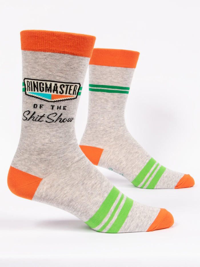 blue q Ringmaster Of The Shit Show M-Crew Socks