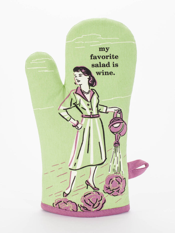 blue q My Favorite Salad Is Wine Oven Mitt