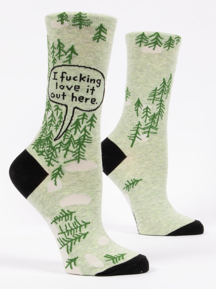 blue q I Fucking Love It Out Here W-Crew Socks