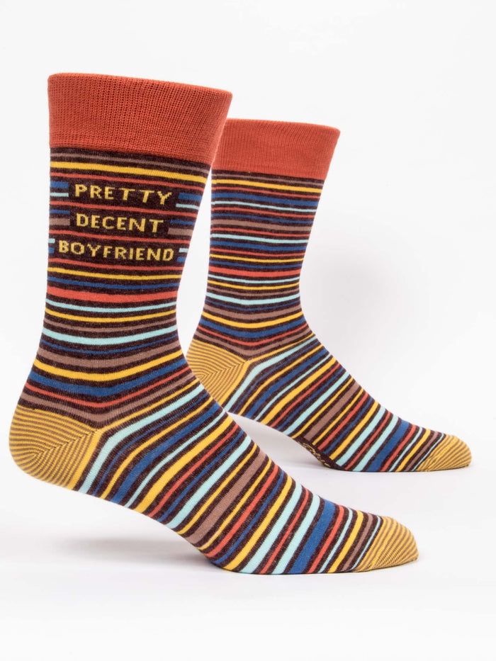 blue q Pretty Decent Boyfriend M-Crew Socks