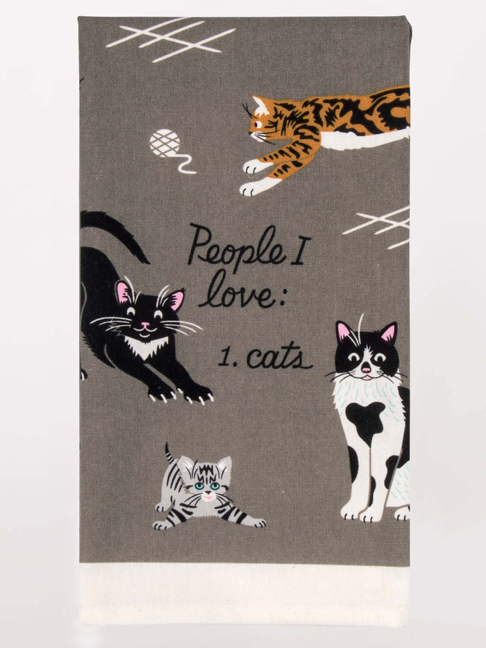 blue q People I Love: Cats Dish Towel