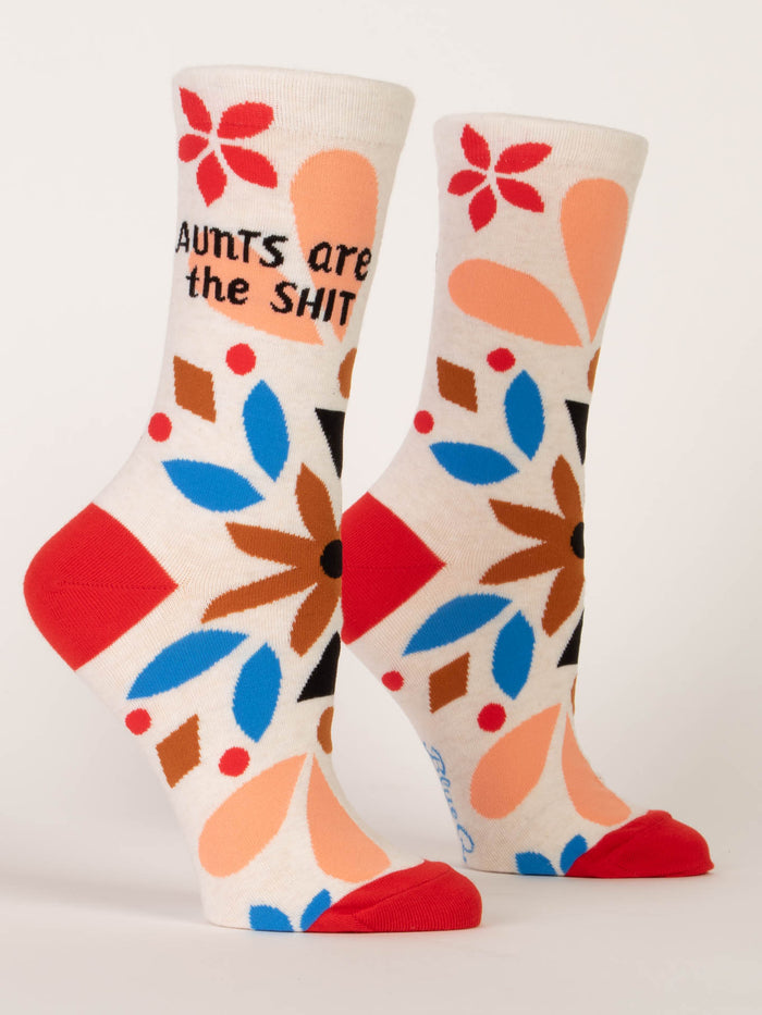 blue q Aunts Are The Shit W-Crew Socks