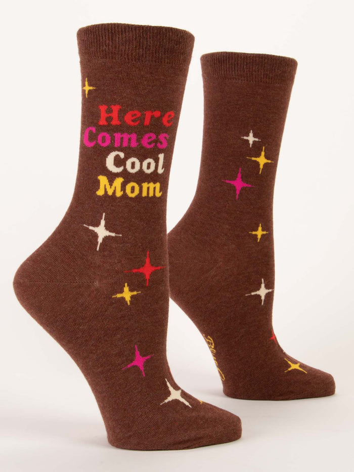 blue q Here Comes Cool Mom W-Crew Socks