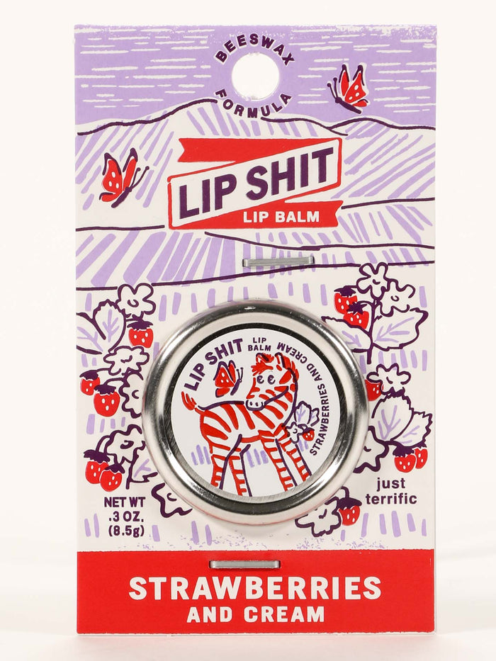 blue q Lip Shit Lip Balm-Strawberries And Cream