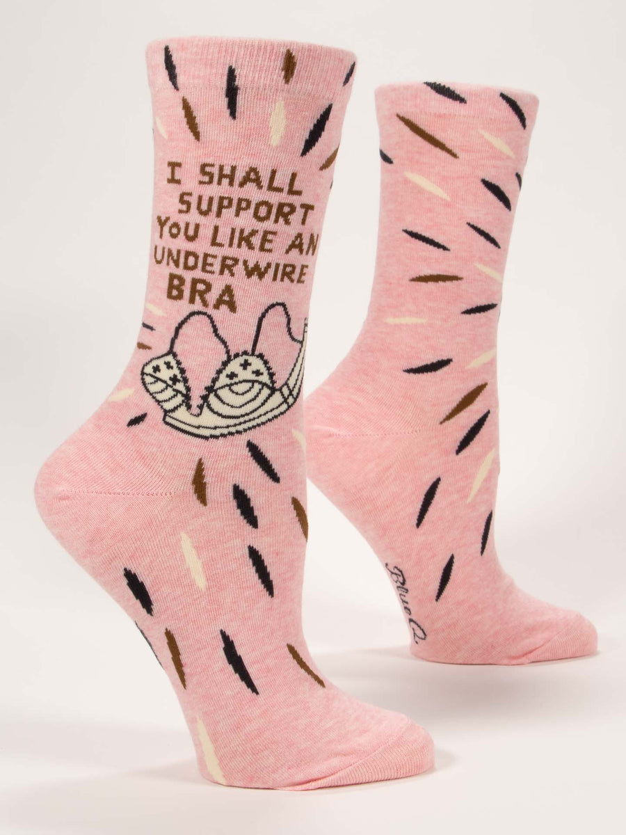 I Shall Support You Like An Underwire Bra W-Crew Socks – Blue Q