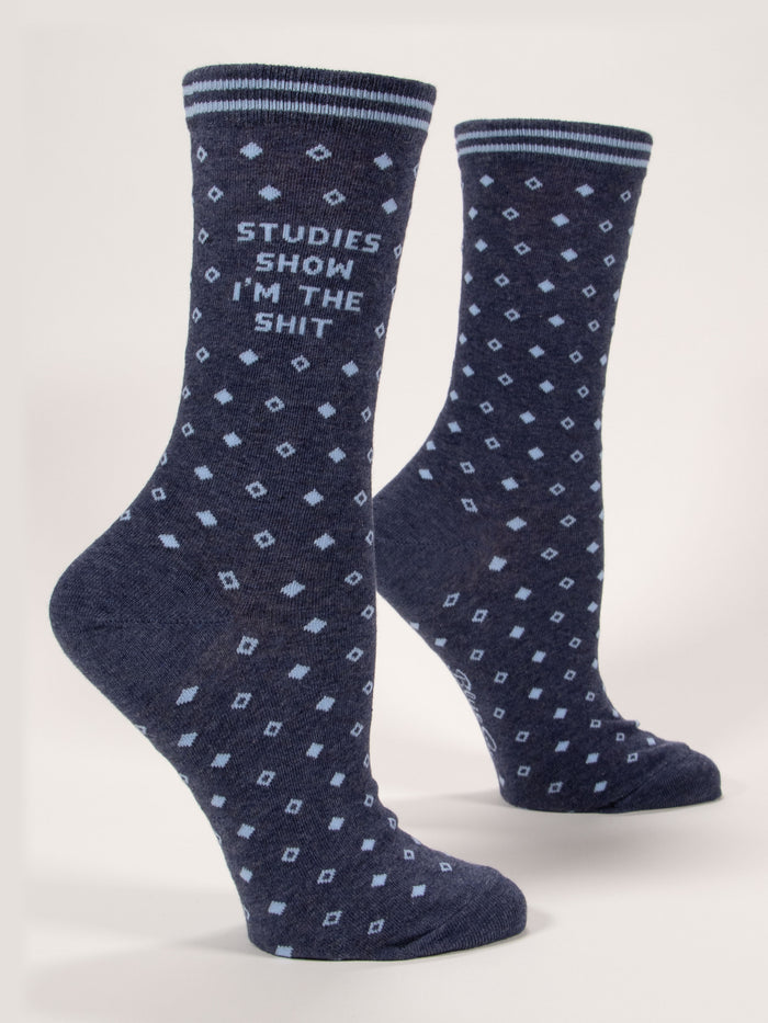 blue q Studies Show I'm The Shit W-Crew Socks