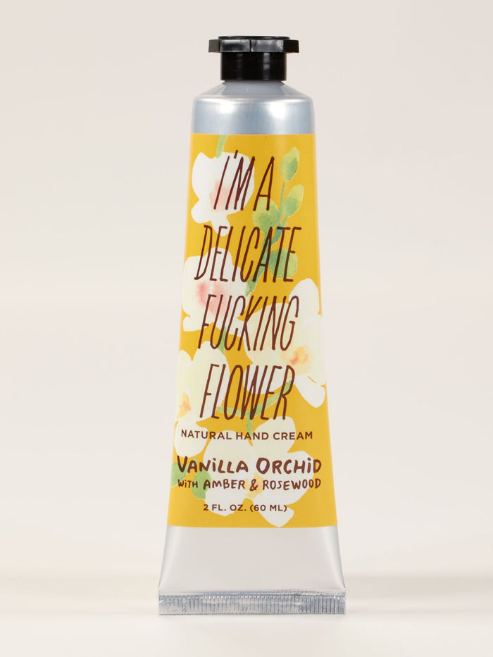 blue q I'm A Delicate Fucking Flower Hand Cream - Vanilla Orchid with Amber Rosewood