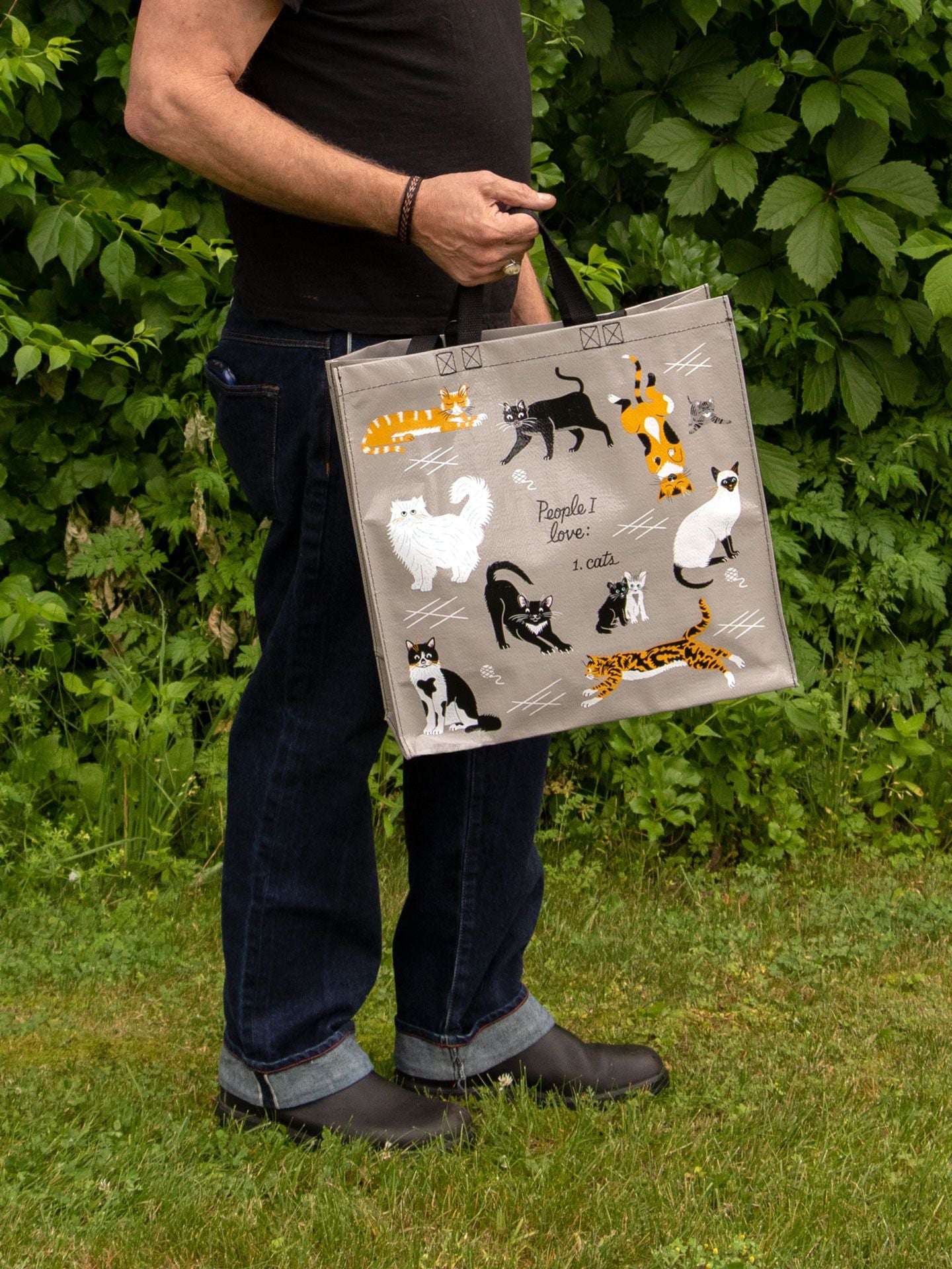 Mother Of Cats - Shopping Bag In Cotone 100% Ecologico, 38x42 Cm, Lavabile, Per Amanti Dei Gatti