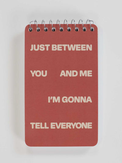 Just Between You And Me I'm Gonna Tell Everyone 3x5 Spiral Notebook