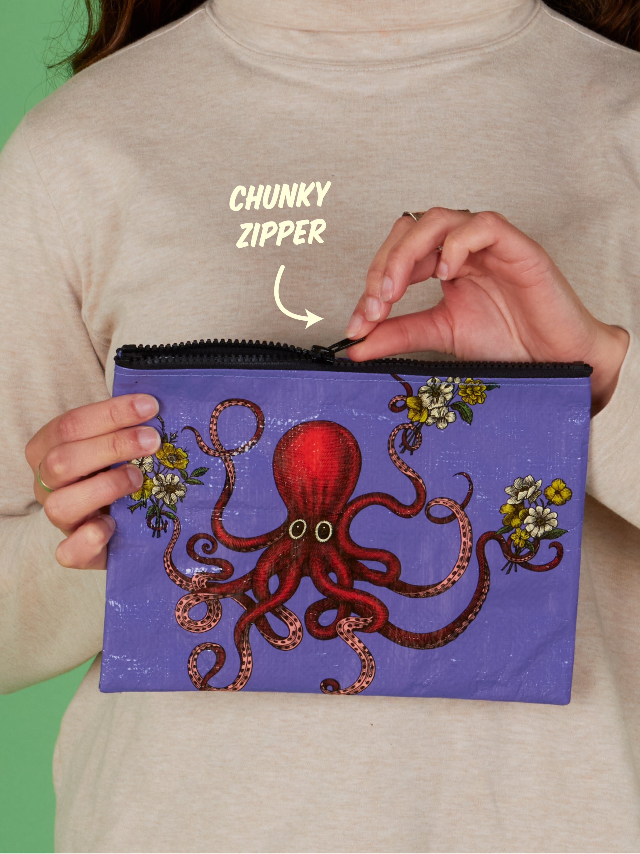OCTOPUSです Octopus Zipper Pouch – Blue Q