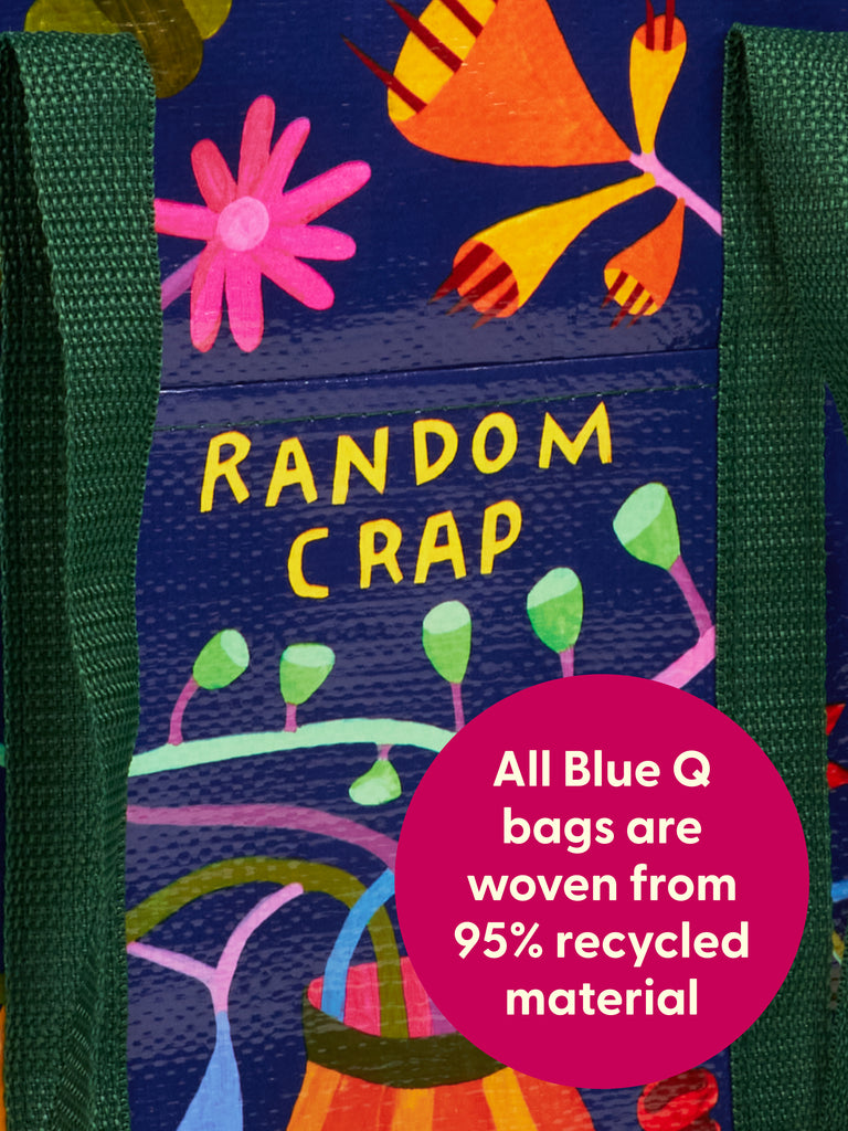 Random Crap Shoulder Tote – Blue Q