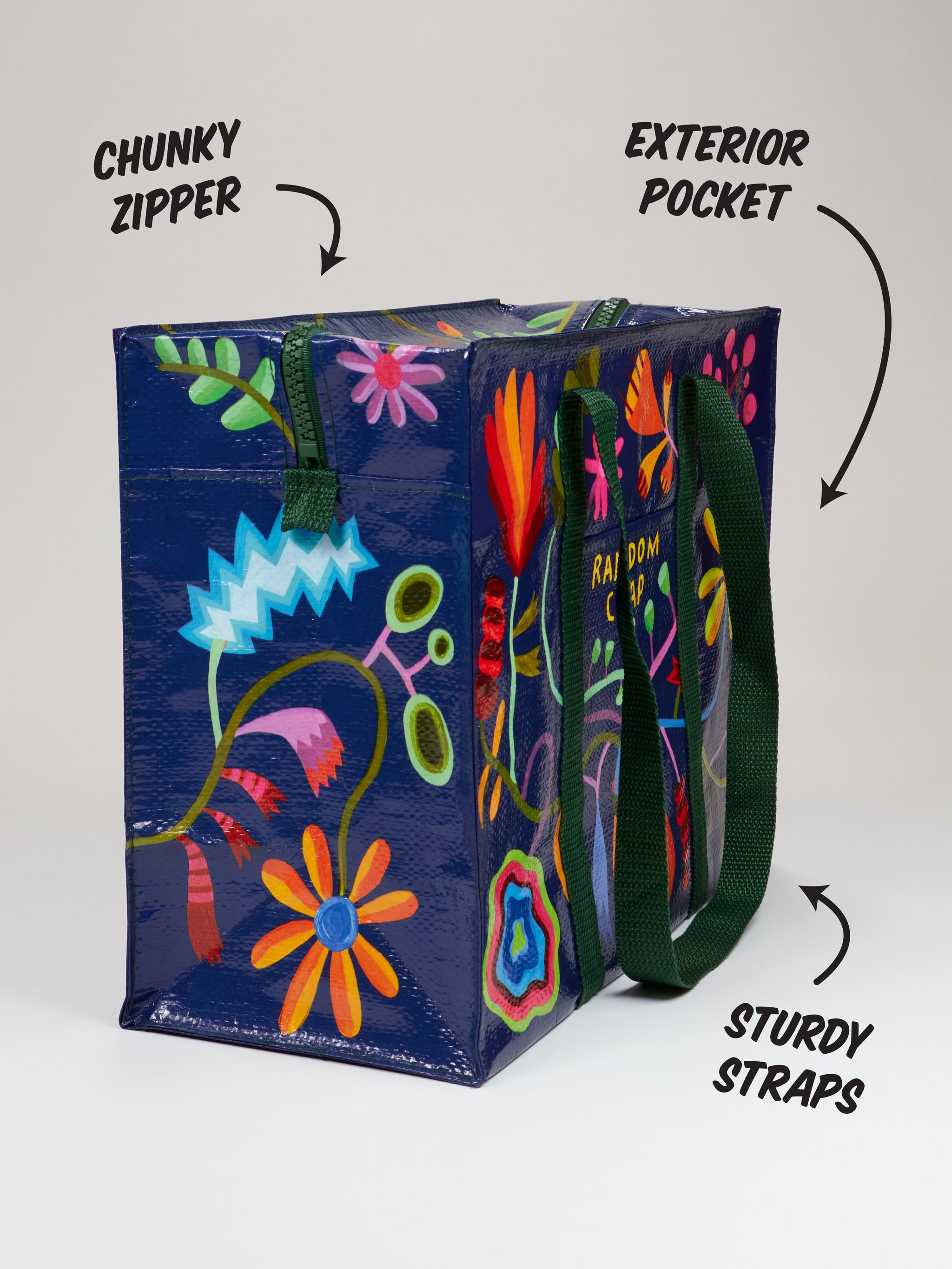 Random Crap Shoulder Tote – Blue Q