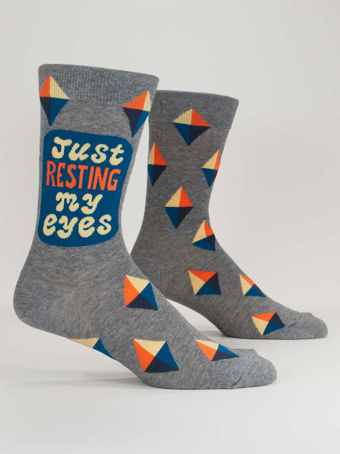 blue q Just Resting My Eyes M-Crew Socks