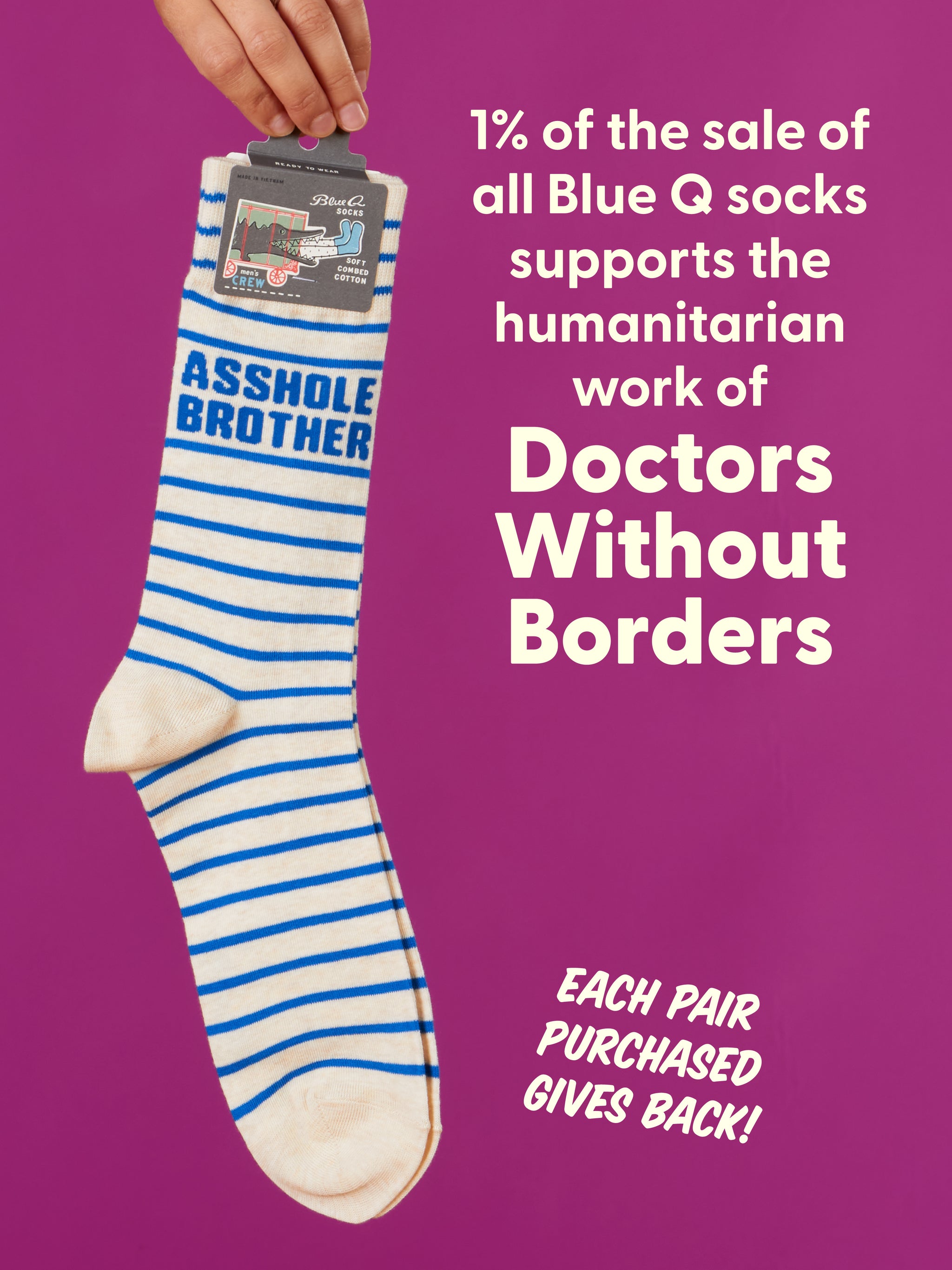 Asshole Brother M-Crew Socks – Blue Q