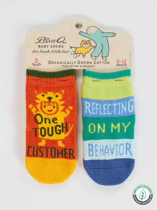 One Tough Customer/ Reflecting On My Behavior Baby Socks