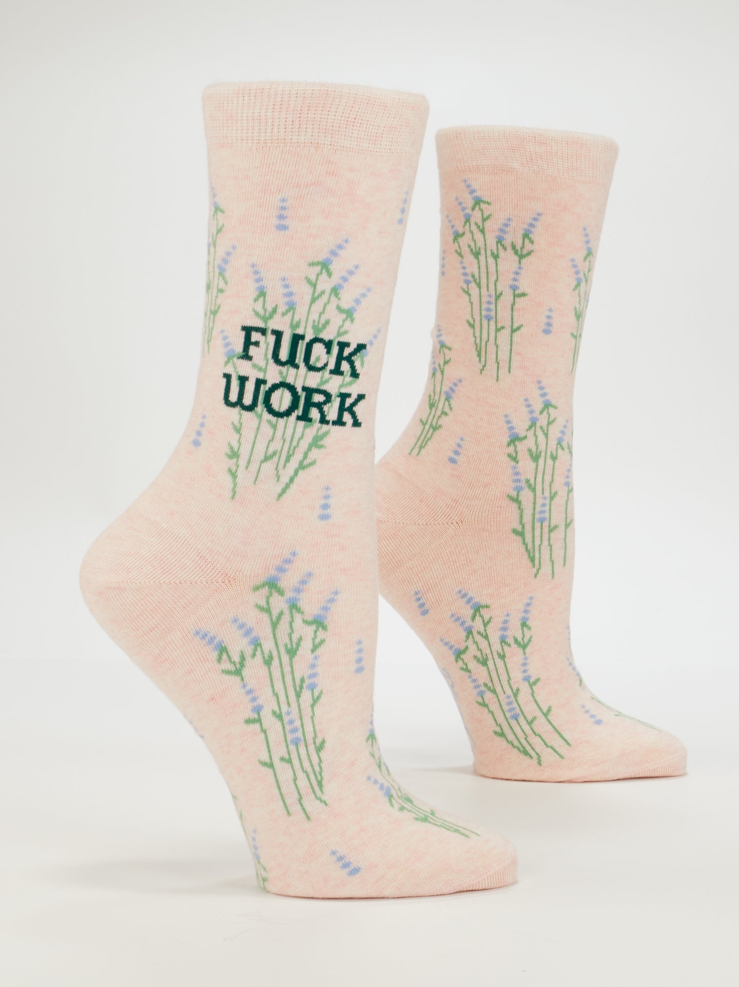 Fuck Work W-Crew Socks – Blue Q